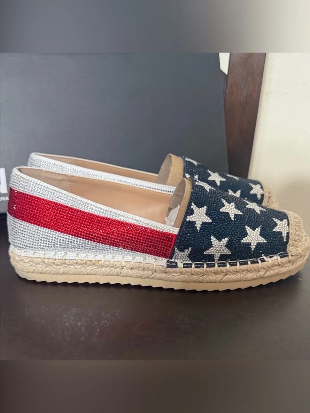 INC International Concepts Navy, Red & White Star Espadrille Slip-On